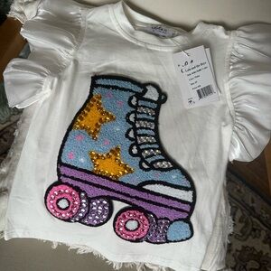 Lola + The Boys Roller Skate Ruffle T-Shirt